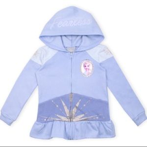 Disney Frozen 2 Elsa Girl’s Peplum Zip-Up Hoodie